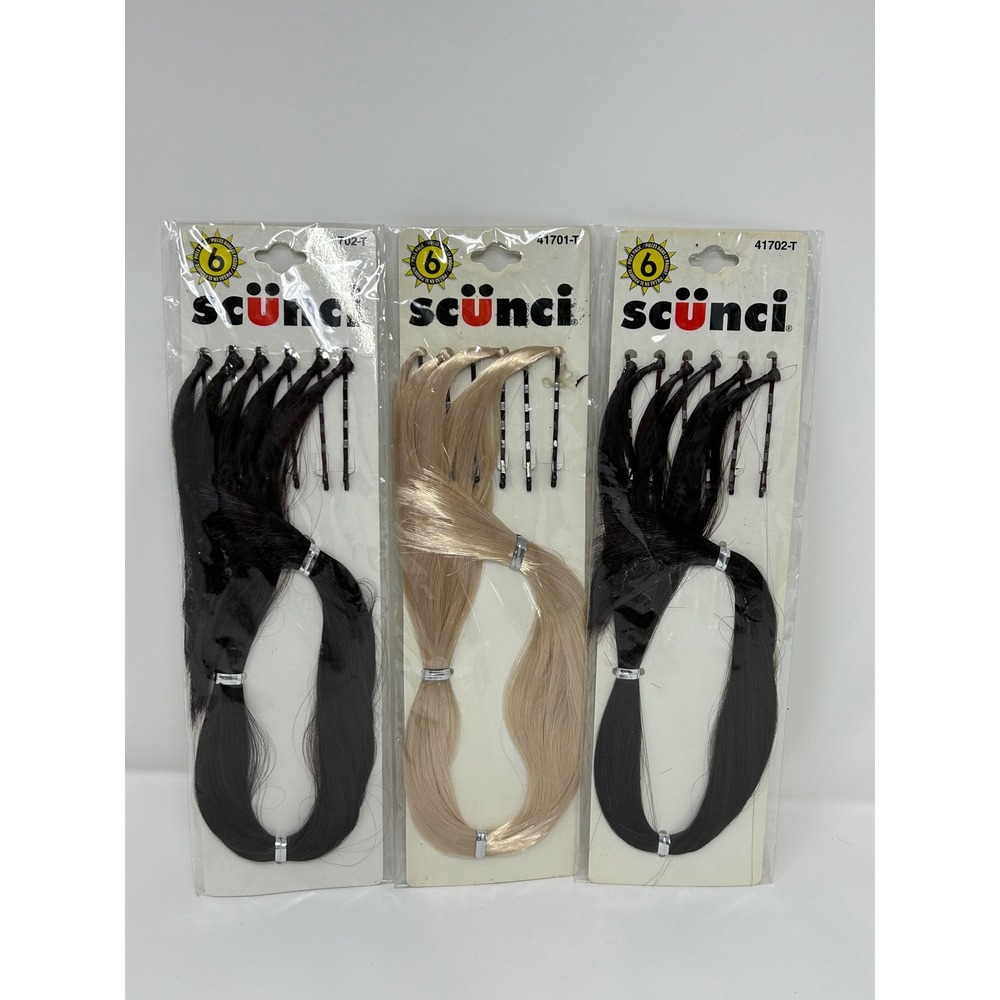 Vintage 2001 Scunci Hair Extension Bobby Pins Lot of 3 Packs Blonde Brunette Y2K